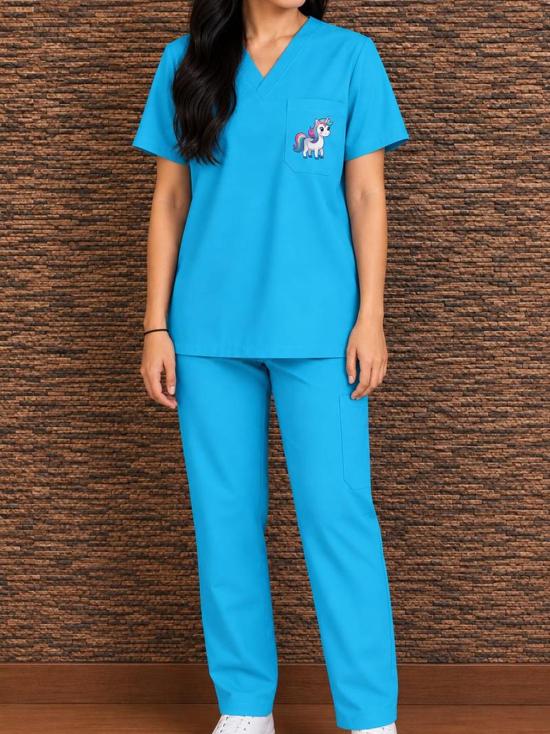Unicorn Scrubs - Turquoise